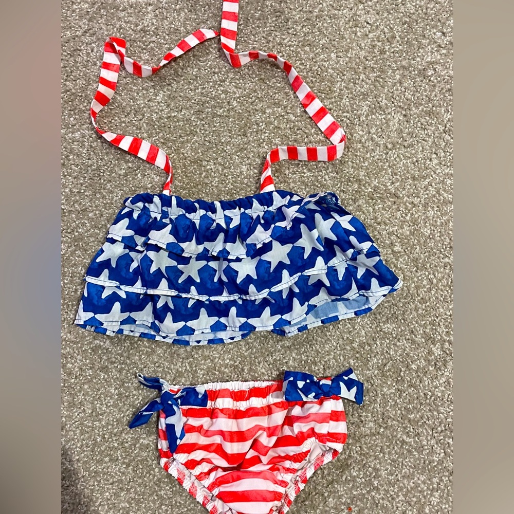 Girls Swimsuit red, white, and blue